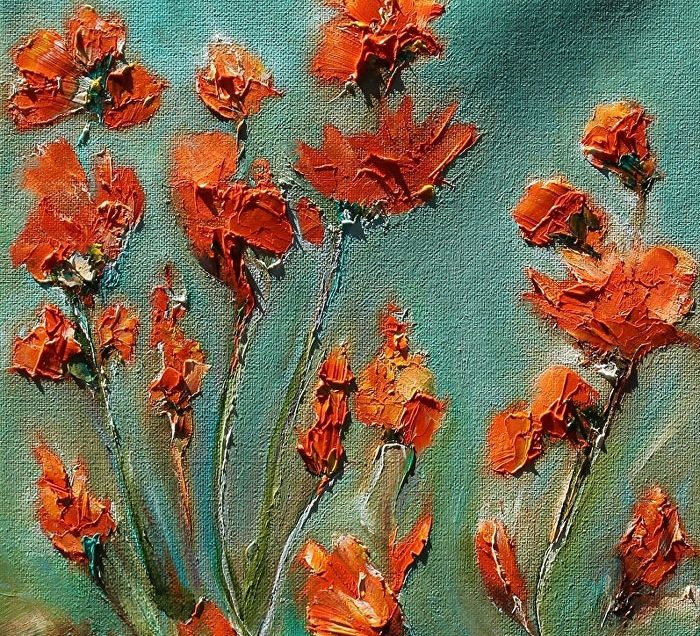 orange flower painting