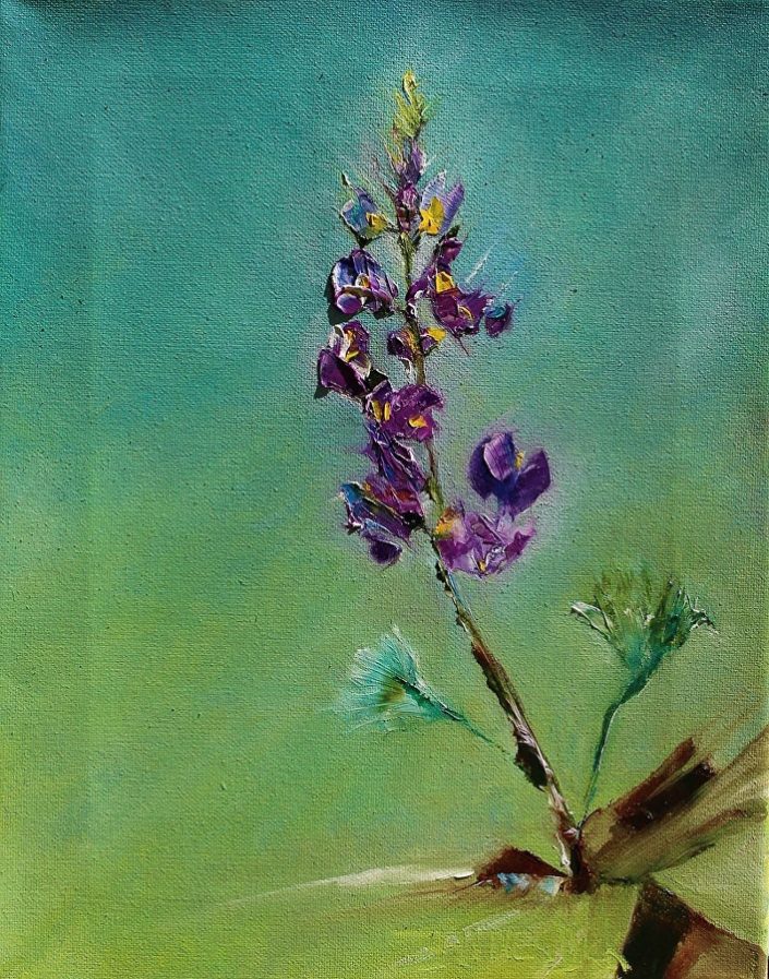 purple flower painting