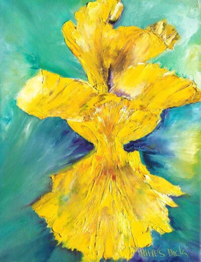 Paintings of a yellow Devil's Claw plant